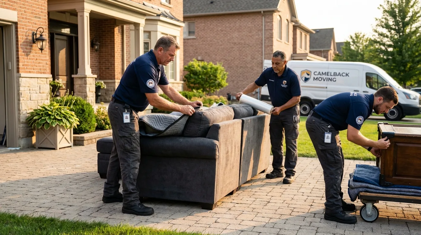 Large estate moving crew wrapping furniture in Zeigler, IL